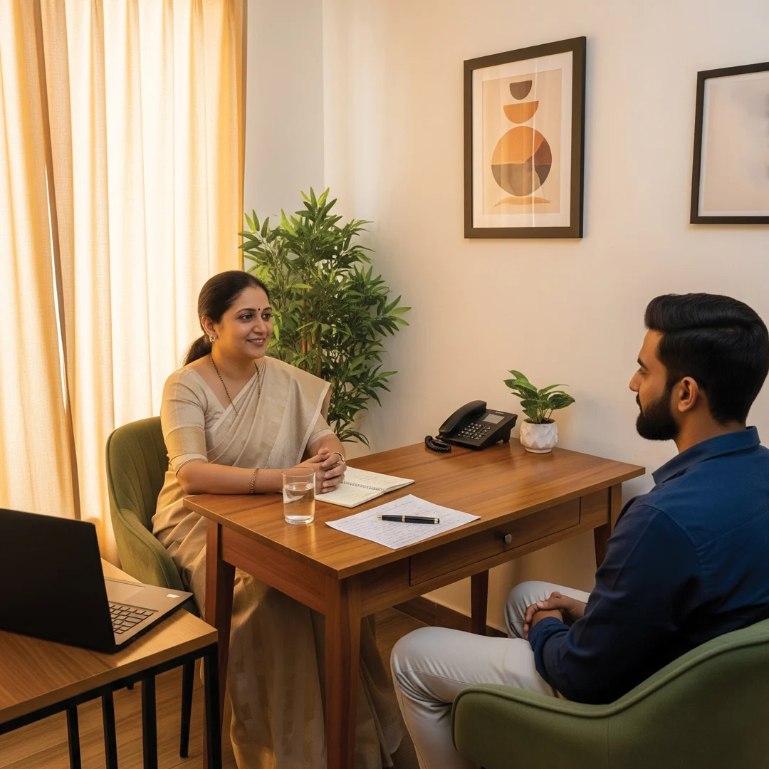 Counseling session with a therapist